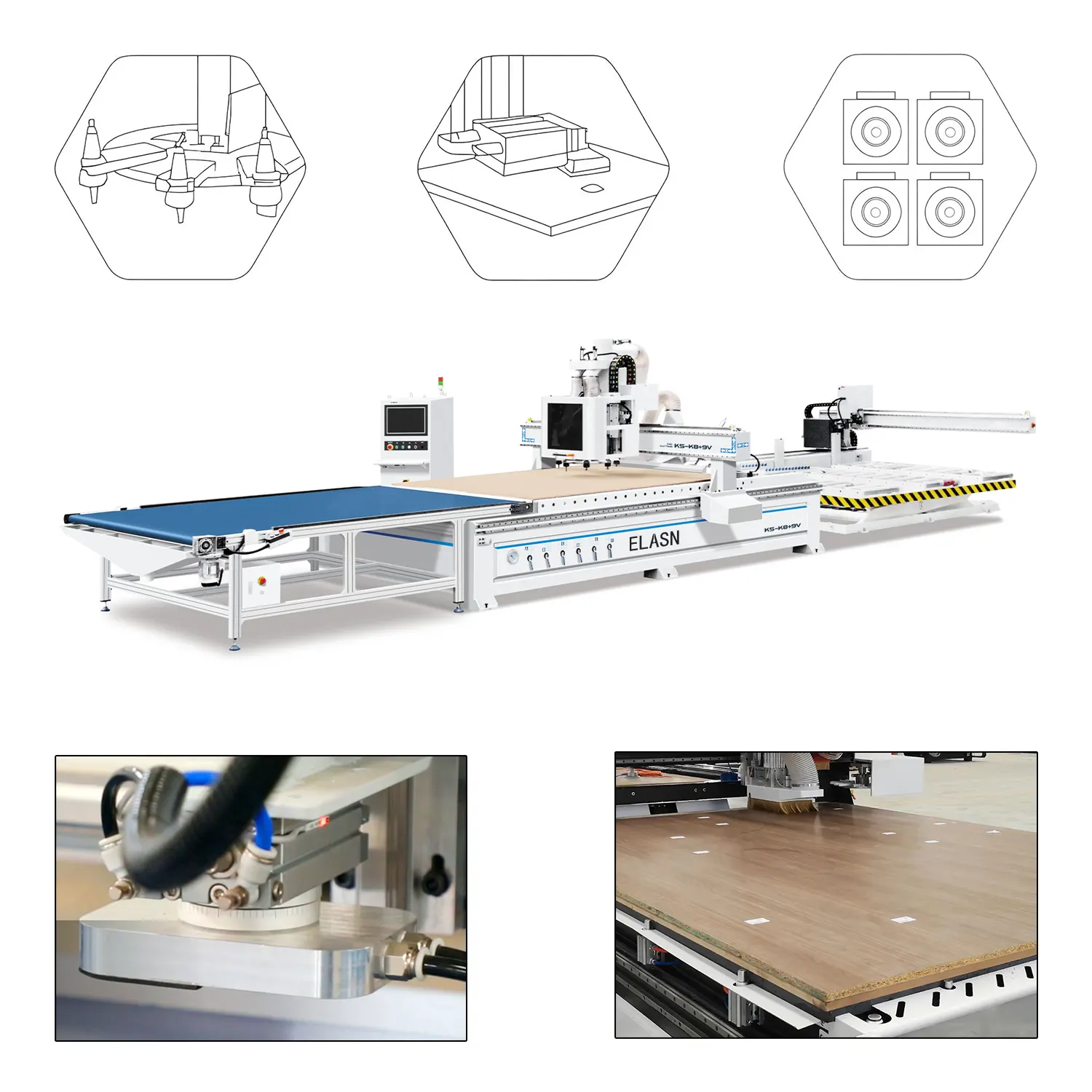 Automatic ATC Wood Labelling Machine CNC Routering Machine